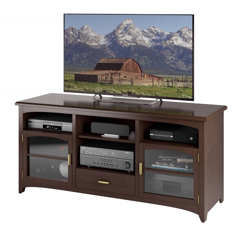 Carson West Lake TV Component Bench Dark Espresso 60" - Sonax