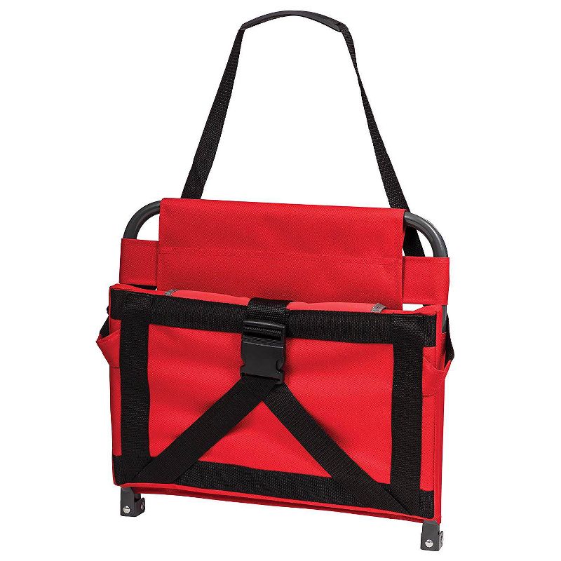 Eastpoint Sports Adjustable Bleacher Backrest Stadium Seat w/ Cup Holder, Red