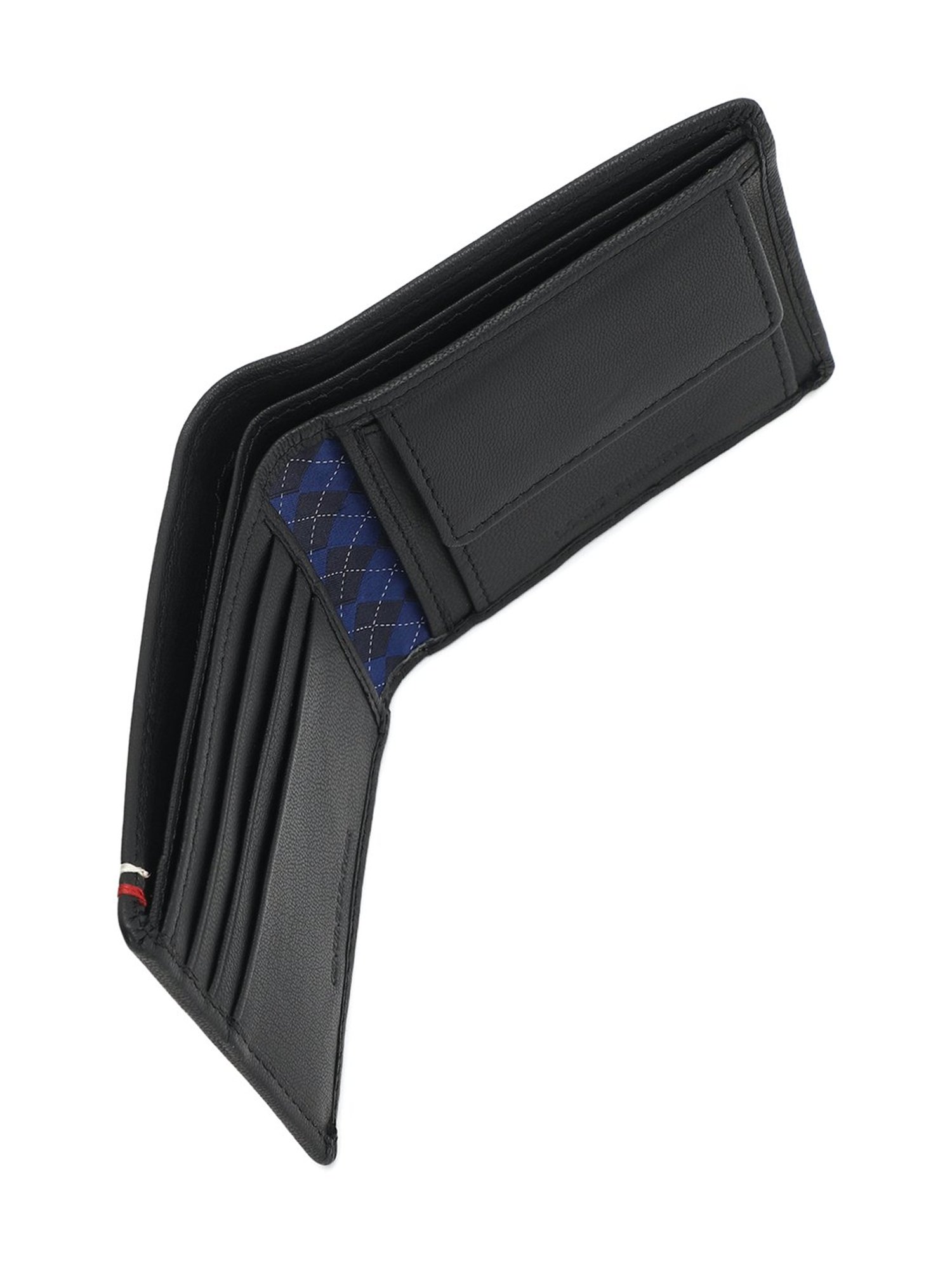 Louis Philippe Black Leather Bi-Fold Wallet for Men