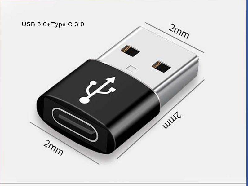 USB C 3.0 Female to USB3.0  Male Adapter (2 Pack) (Upgraded Version),Type C to USB A Connector,Works with Laptops,Chargers,and More Devices with Standard USB A Interface (Black)