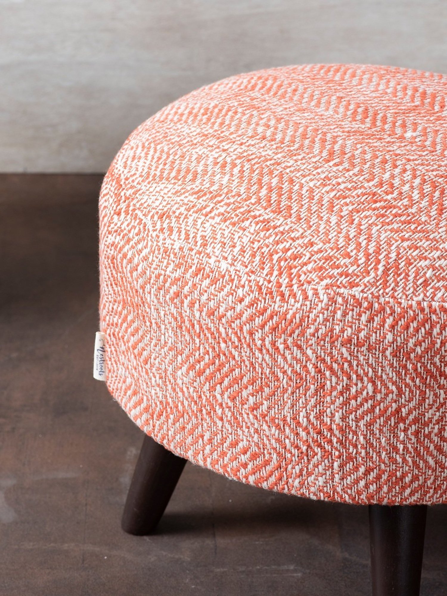 Chumbak French Sahara Solid Mustard Yellow Wood Ottoman