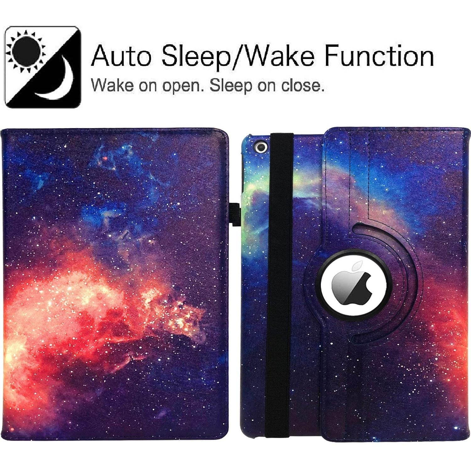 360 Degree Smart Rotating Leather Hybrid Case for iPad 10.2 inch (8th & 7th Gen) - Galaxy