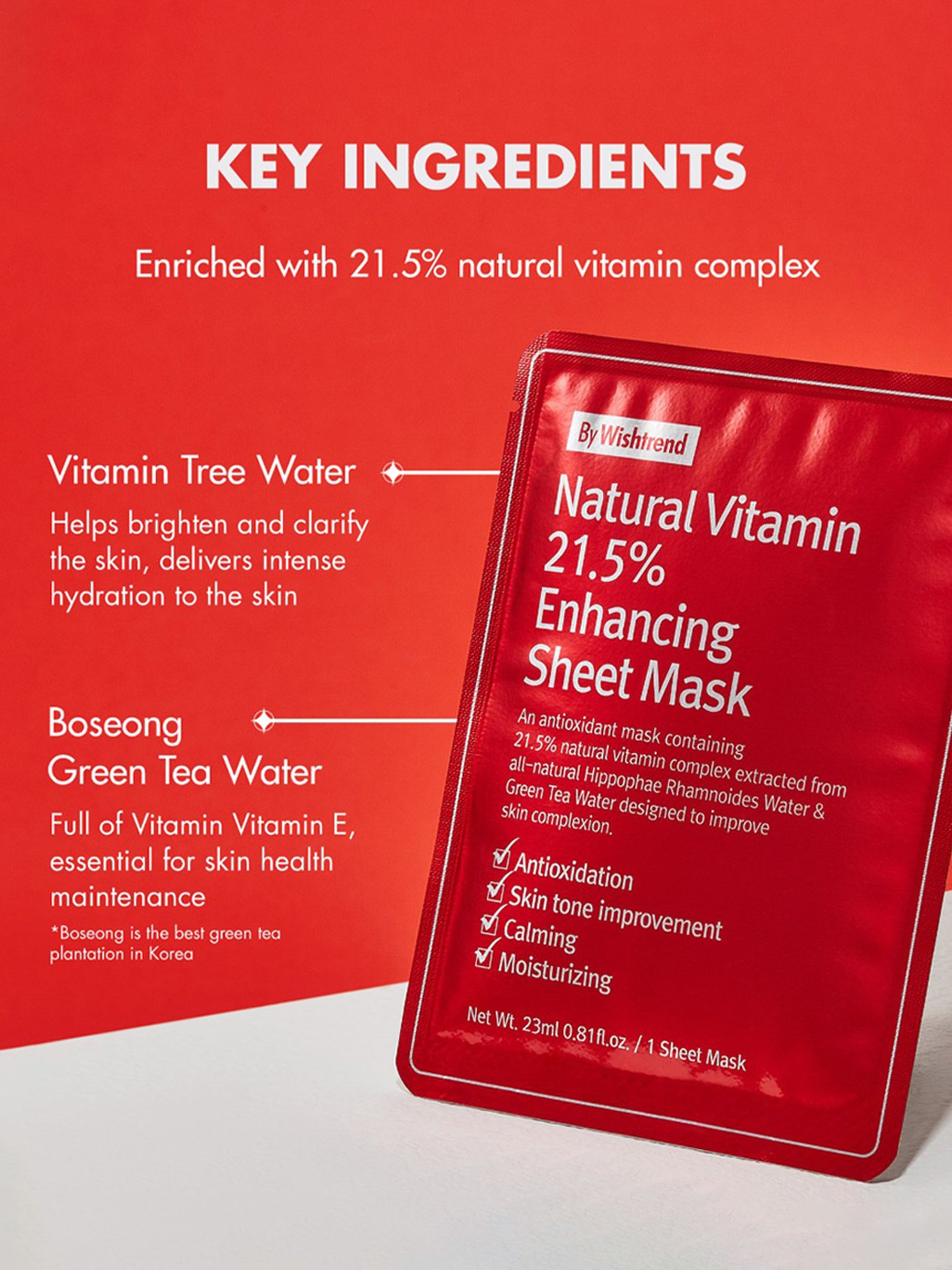 By Wishtrend Natural Vitamin 21.5% Enhancing Sheet Mask