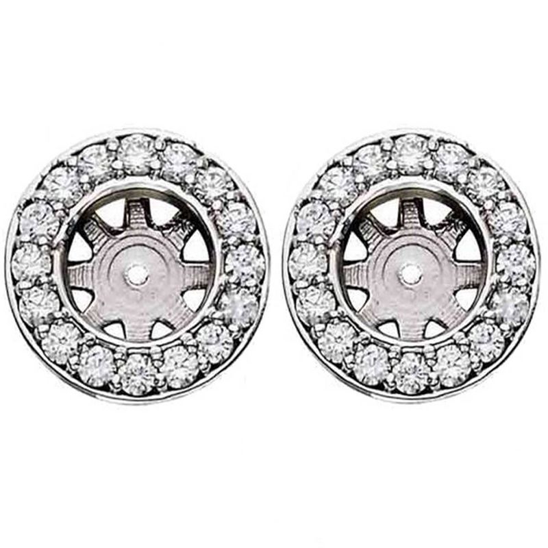 Pompeii3 3/4ct Diamond Earring Studs Halo Jackets 14K  (5.5-6mm)