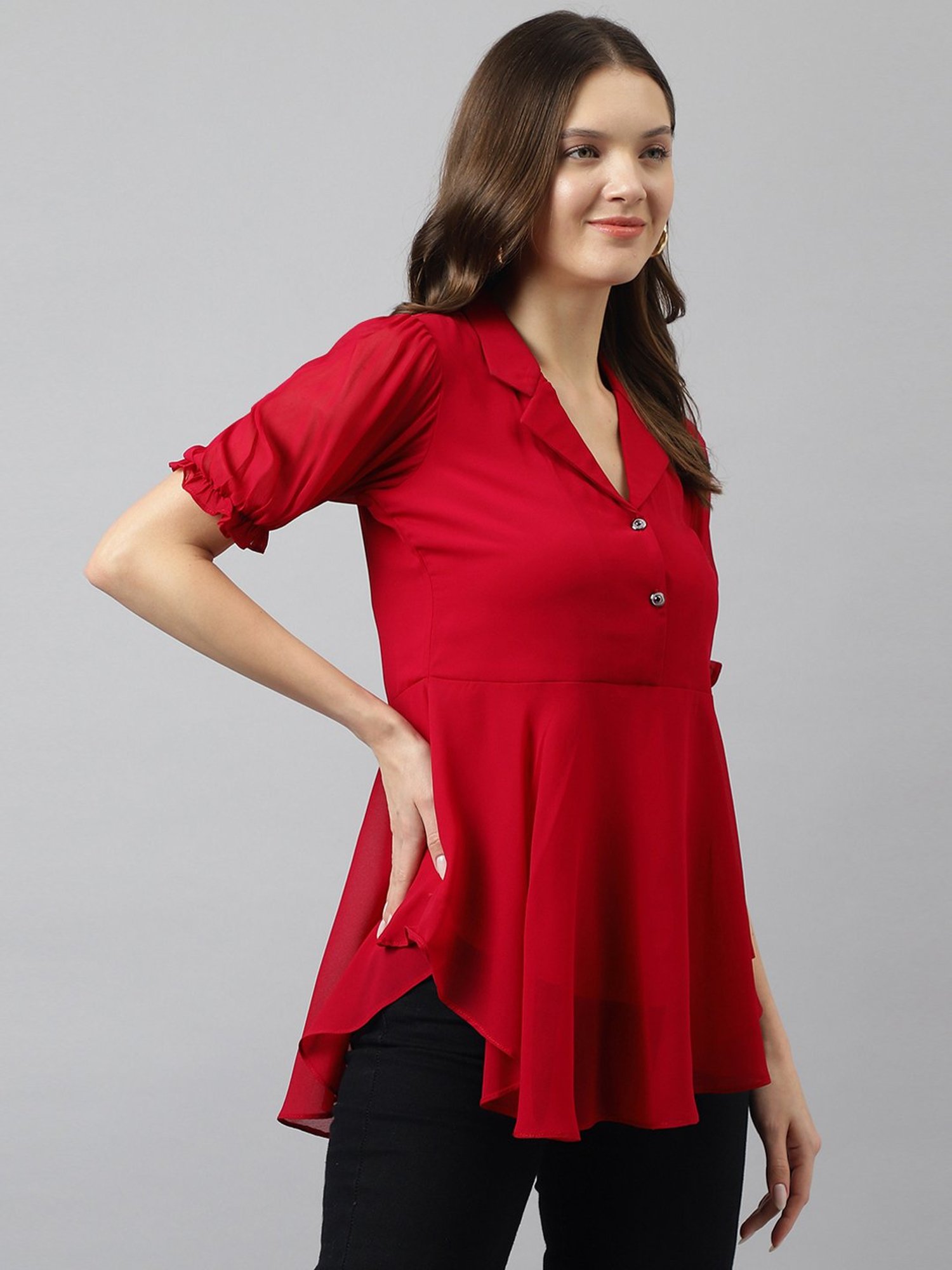 KERI PERRY Red Regular Fit Top