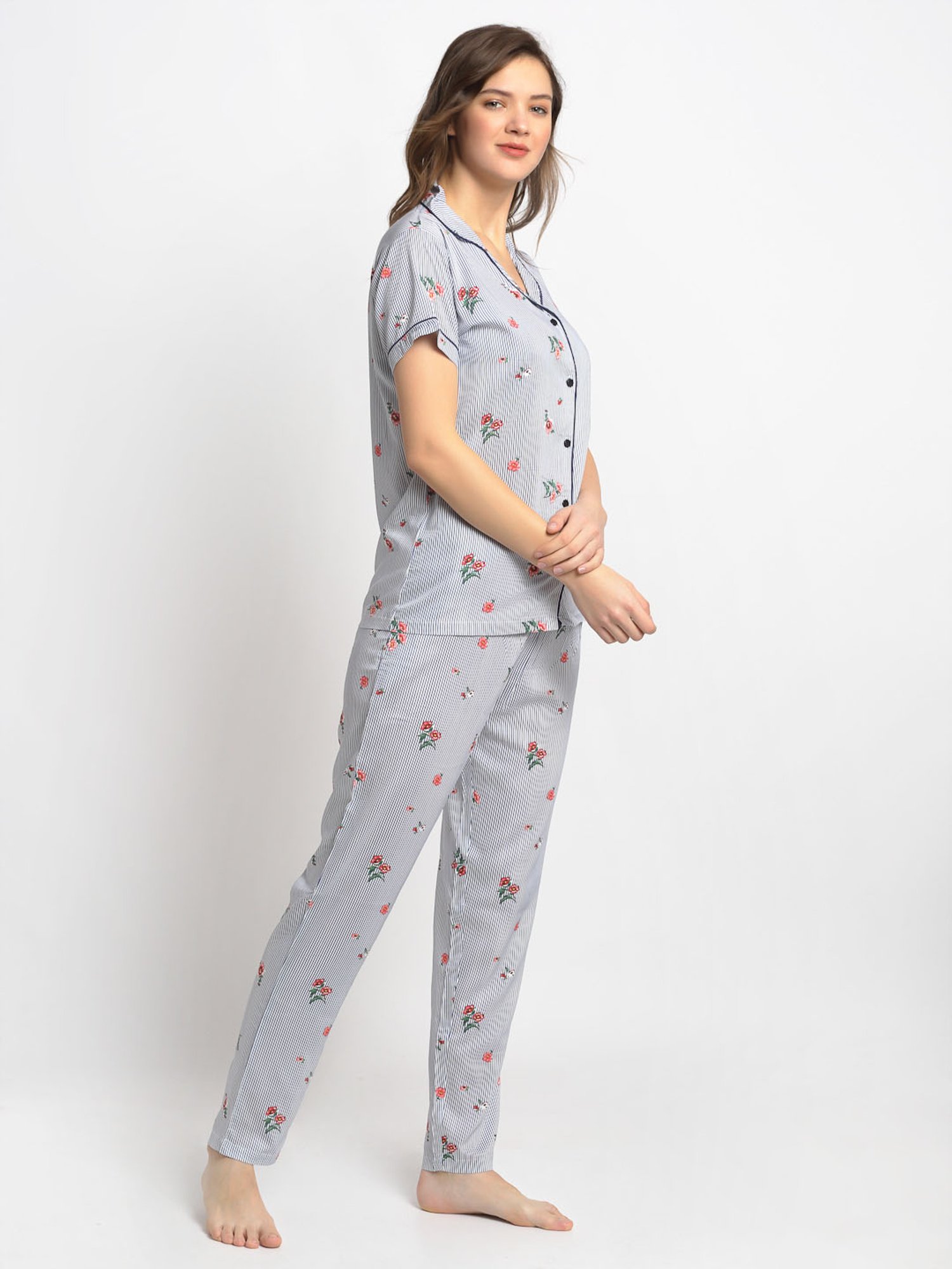 Boston Club Multicolor Printed Shirt With Pyjamas