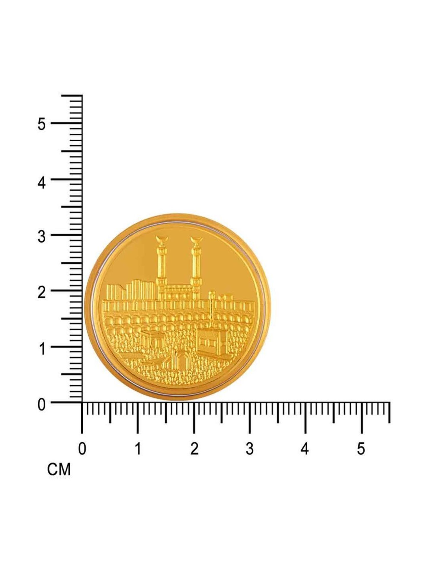 P.C. Chandra Jewellers Pooja Kalash-Inscribed 24k (999) 0.05gm Yellow Gold Foil Coin