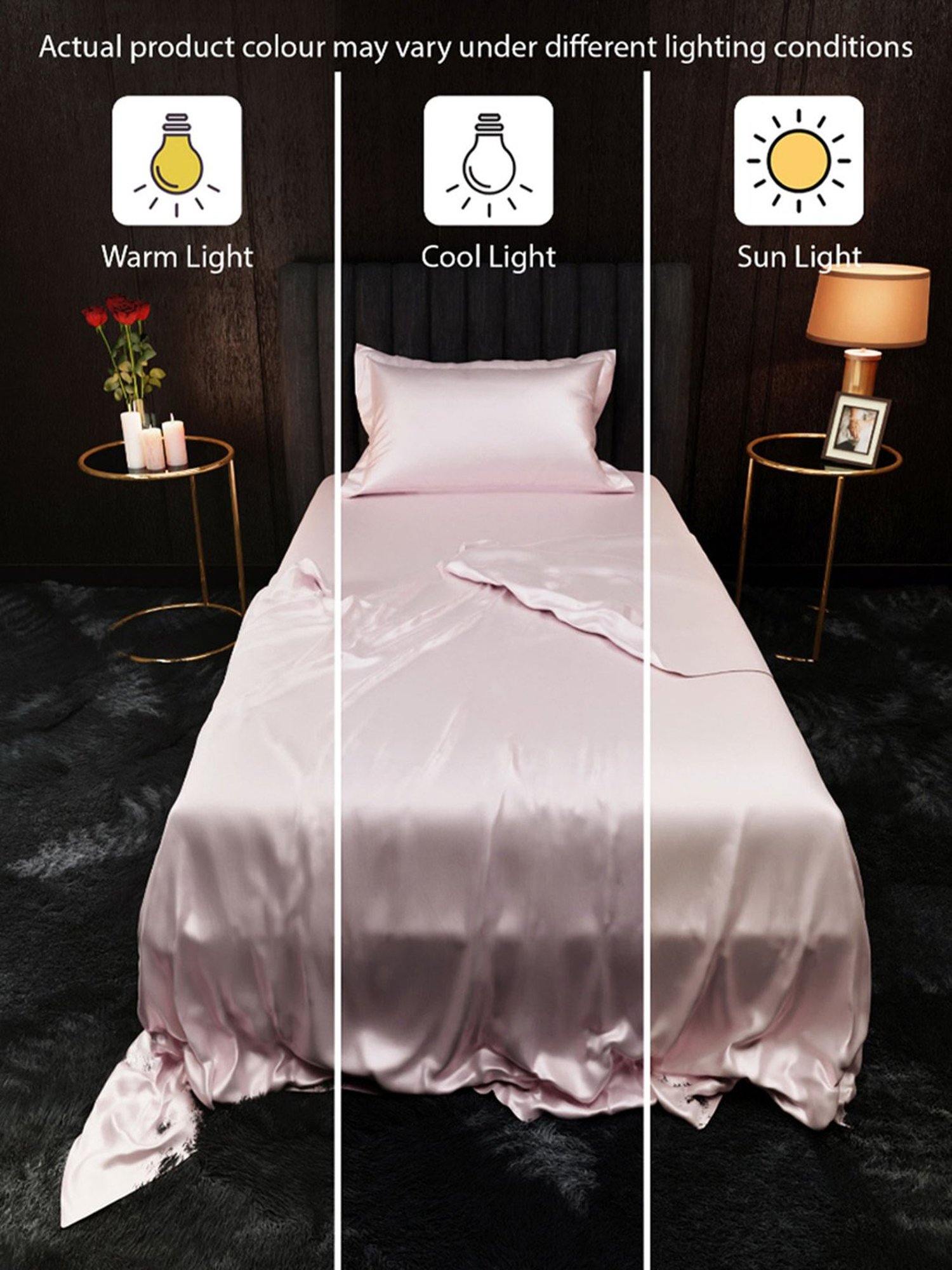 Stoa Paris Date Night Collection Pink 300 TC Polyester Single Bedsheet with Pillow Cover