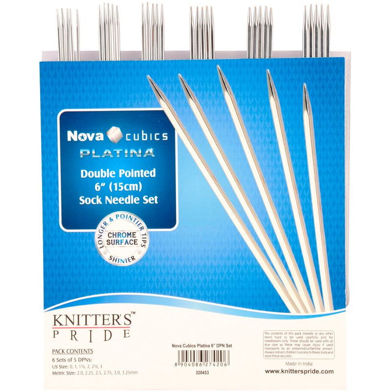 Knitter's Pride-Cubics Platina Double Pointed Needles Set 6"-Socks Kit