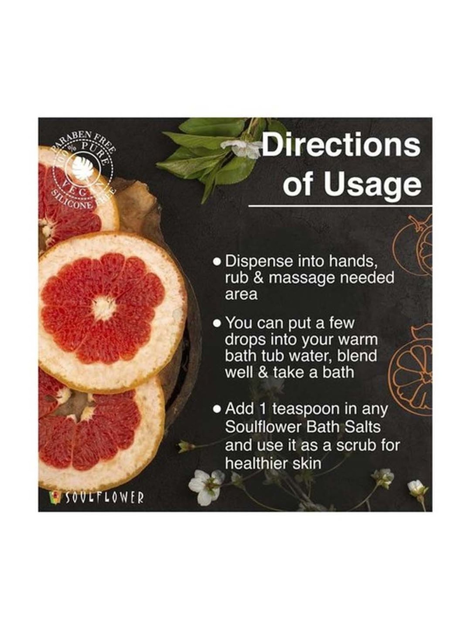 Soulflower Grapefruit Aroma Massage Oil - 90 ml