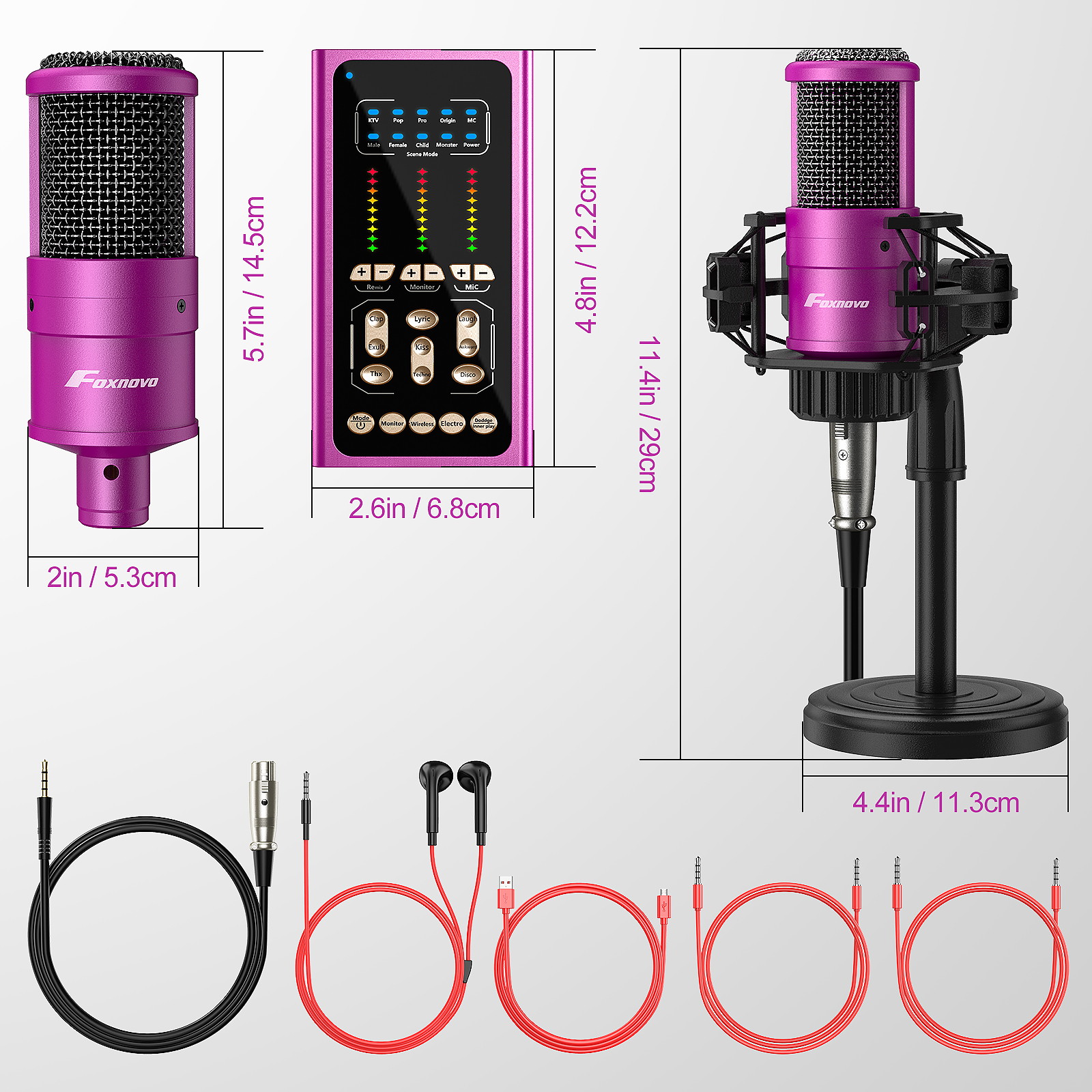 gold--BM800 Professional Suspension Microphone Kit Studio Live Stream Broadcasting Recording Condenser Microphone Set