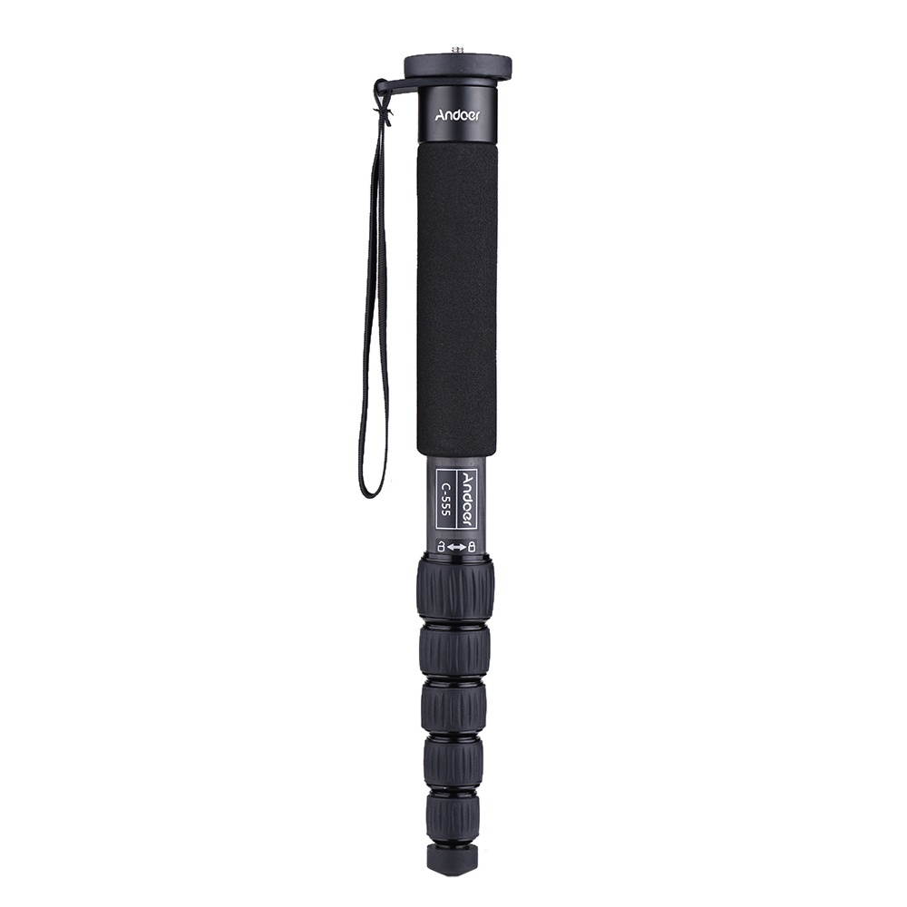 Andoer C-555 155cm/5.1ft Carbon Fiber Camera Monopod Unipod Stick 6-Section with Carry Bag Max. Load 10kg/22Lbs for Camcorder Video Stuido Photography
