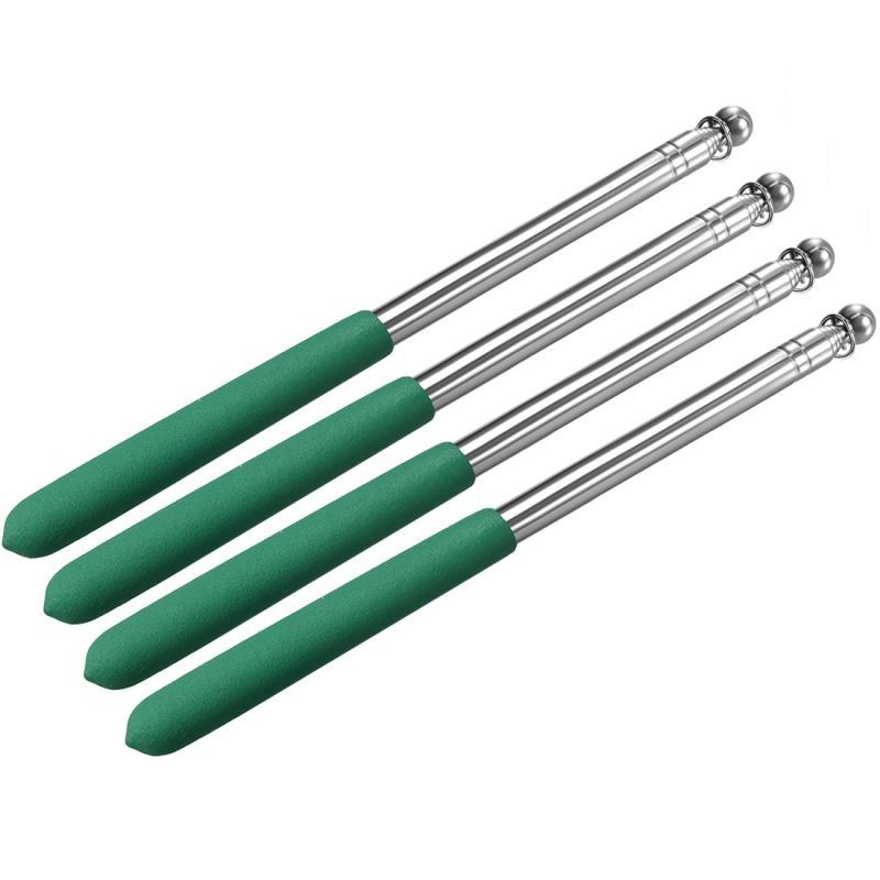 4pcs 3.28ft/1M,Telescopic Handheld Flagpoles,Stainless Steel,Telescopic Guide Flag Pole,Teaching Pointer,for Tour Guides and Teachers,Green