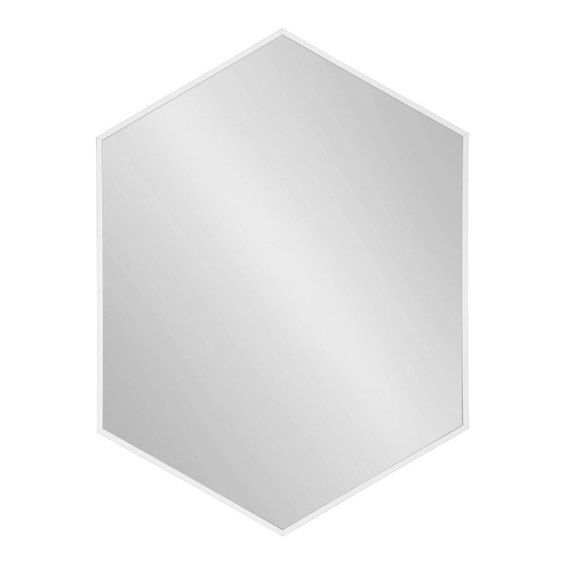 22" x 31" Rhodes Hexagon Wall Mirror White - Kate & Laurel All Things Decor