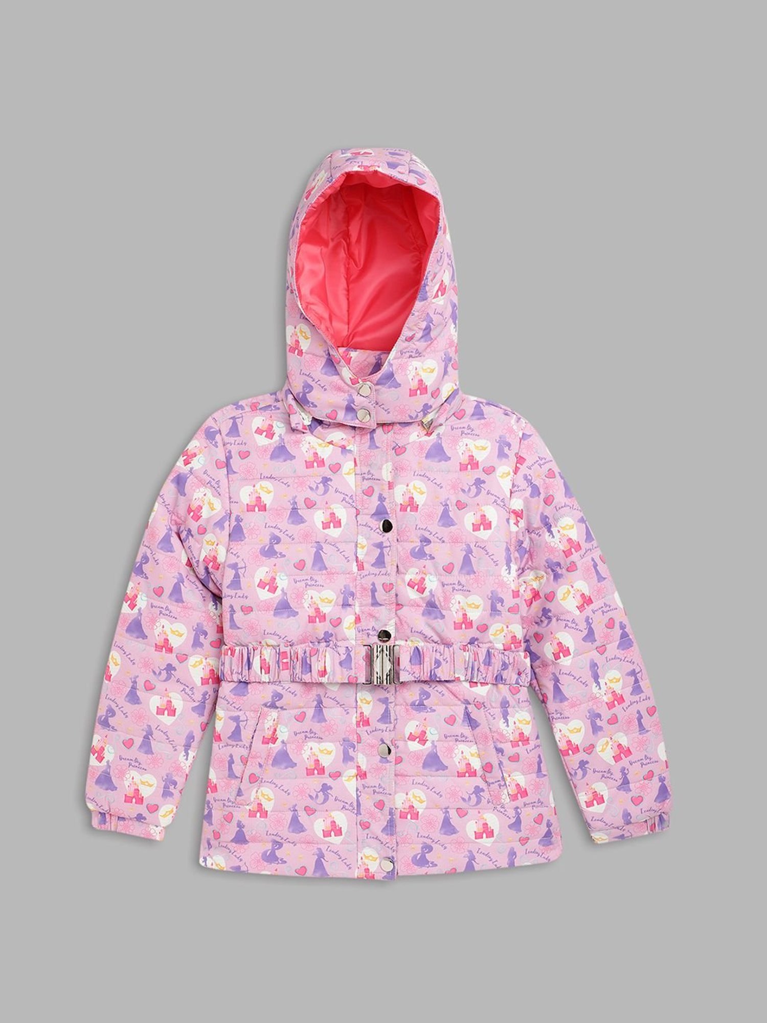 Blue Giraffe Kids Pink Printed Jacket