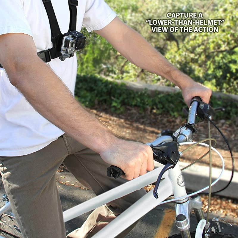 Action Camera Chest Harness Mount with J Hook and Tripod Adapter Works With GoPro Hero6 Black Hero5 BlackSession YI 4K HTC RE Camera Ion Air Pro 3 AKASO EK7000 and More