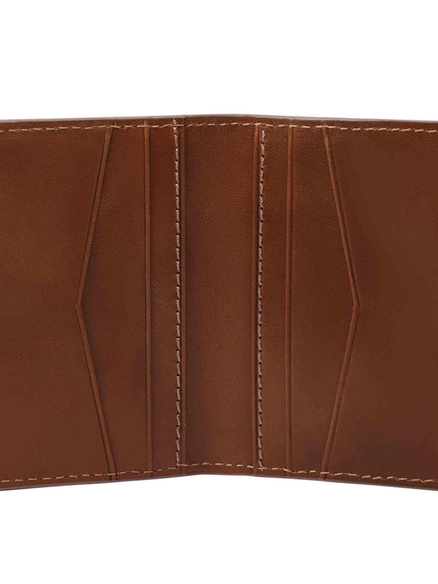 Fossil Hayes Brown Leather Solid Bi-Fold Wallet