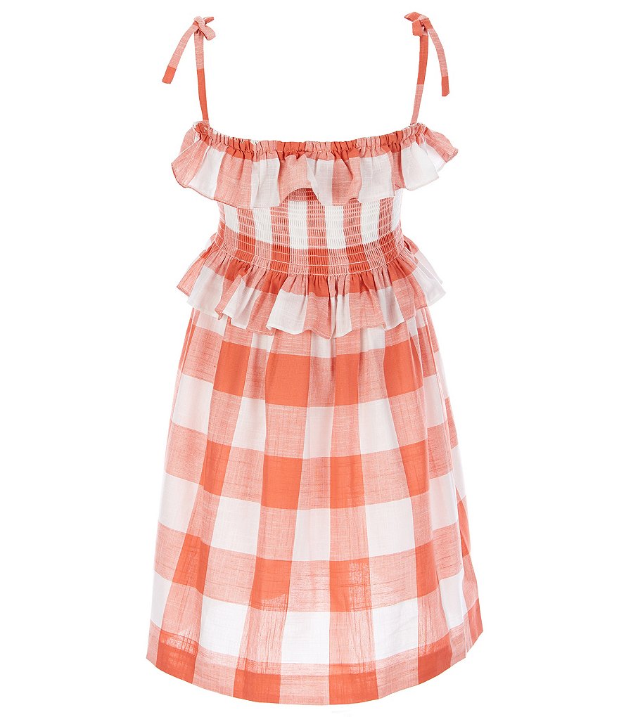 Edgehill Collection Little Girls 2T-6X Smocked Checkered A-Line Sundress