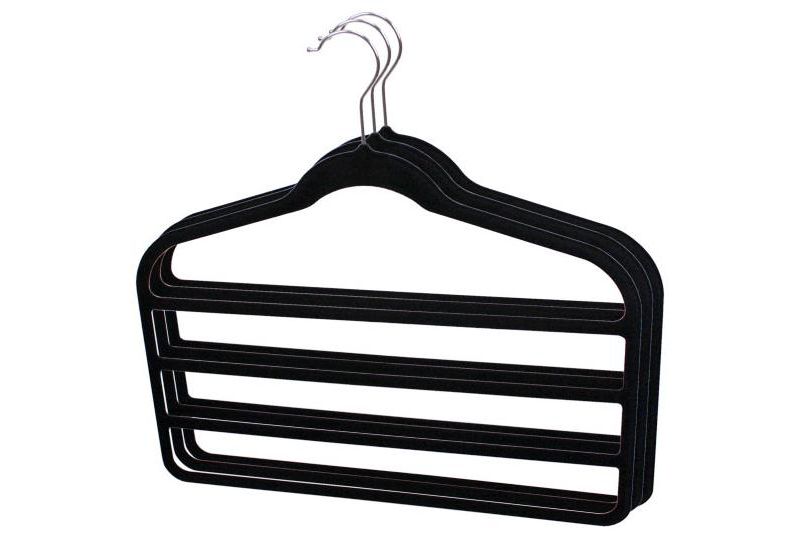 Home Basics Velvet Trouser Hanger, (Pack of 3), Black