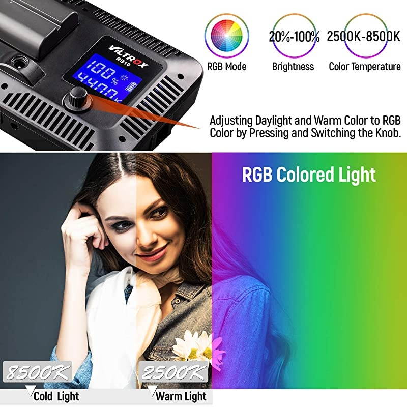 LED Camera Video Light Dimmable 2500K8500K Camcorder LED Light Panel for Digital SLR Cameras with 0299 MutiColor Types White Filter Battery and Charger