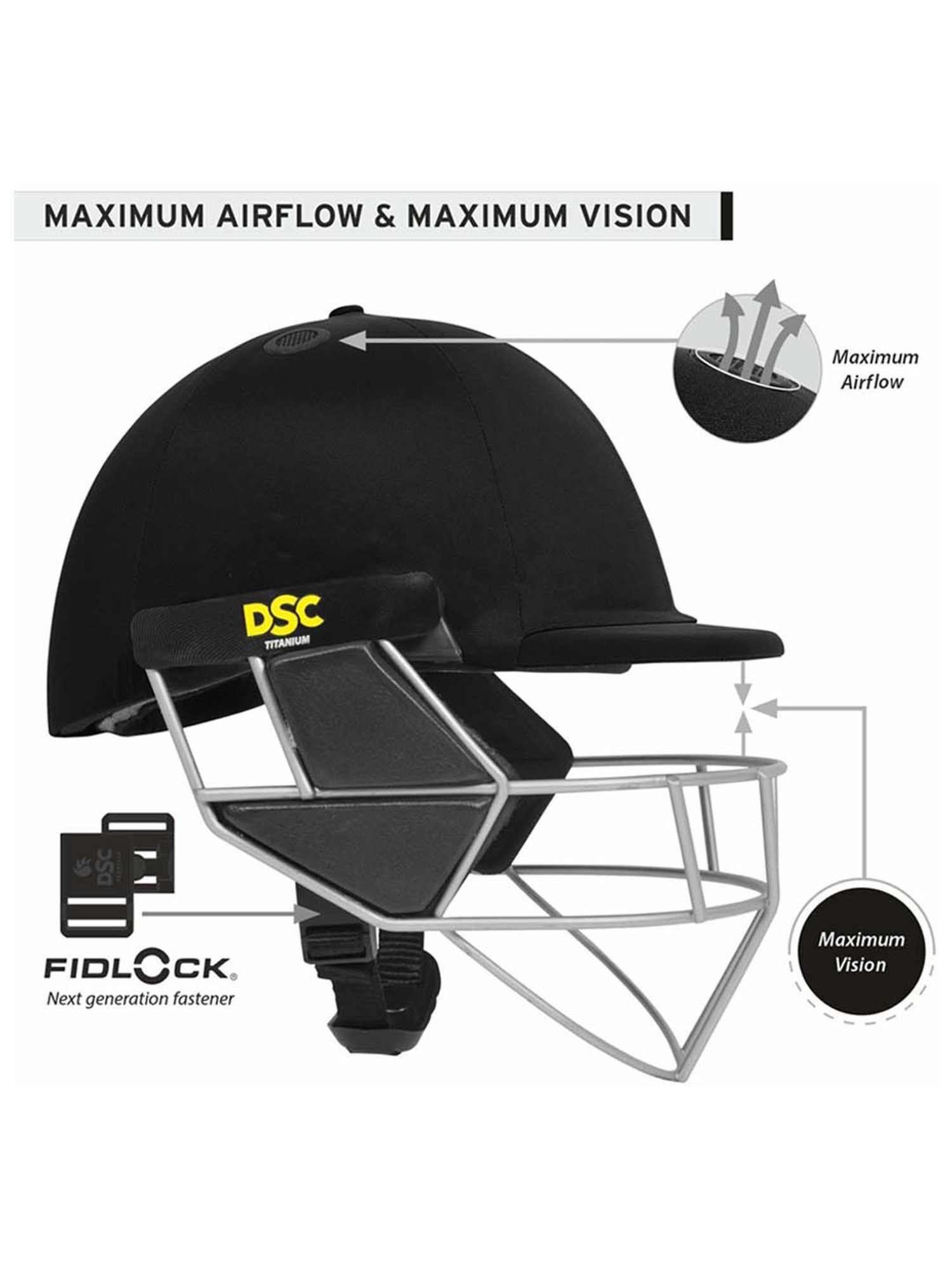 DSC Cricket Scud Lite Titanium Gold L.E. Helmet Size - L