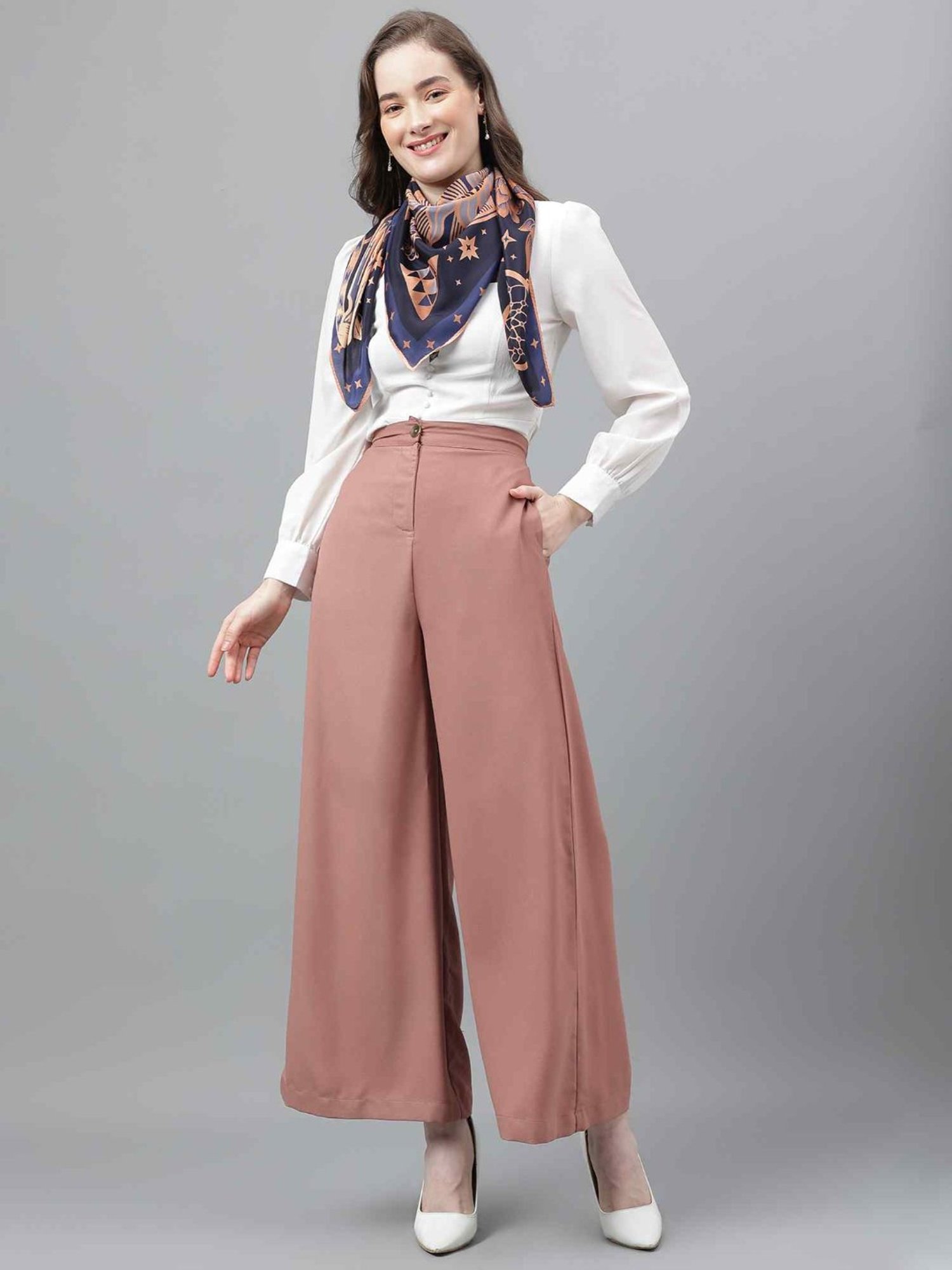 Tossido Blue Printed Scarf & Bag Scarf Set