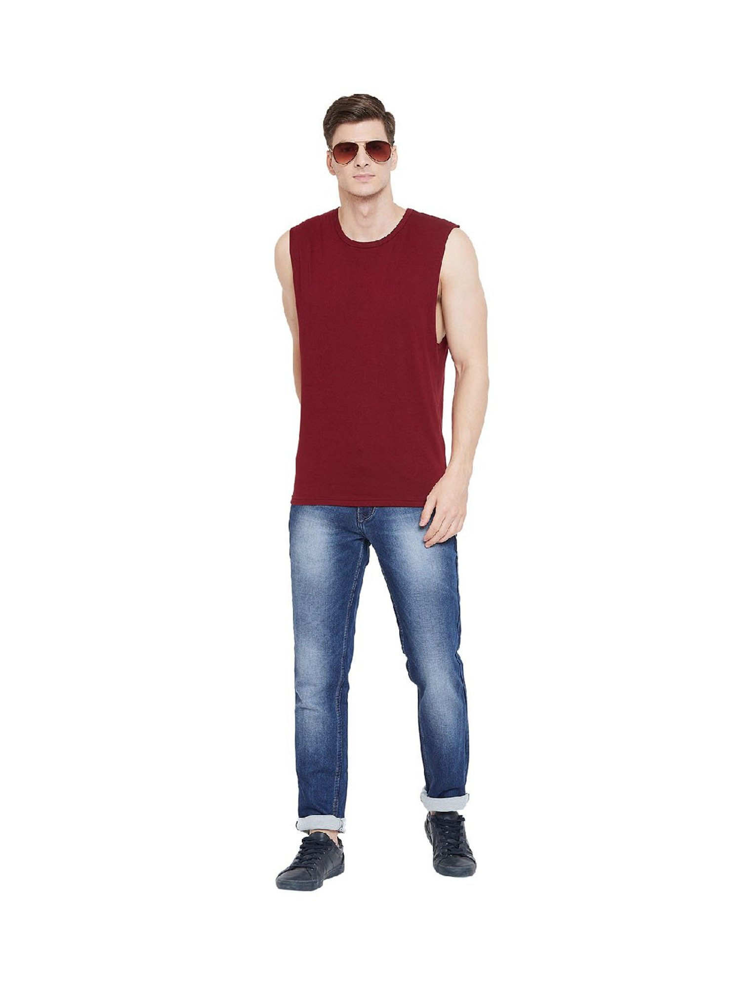 Hypernation Maroon Cotton T-Shirt