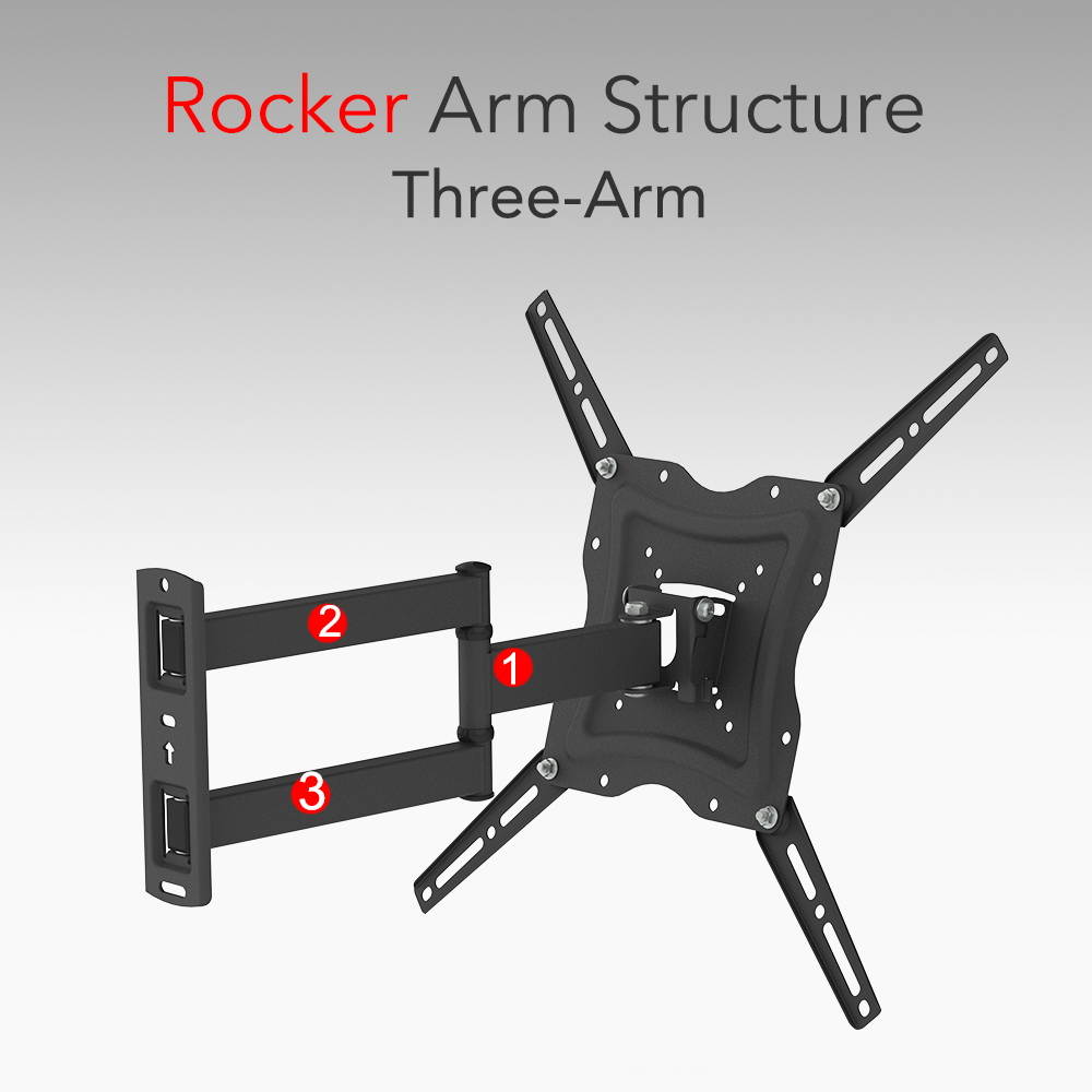 LEADZM 26-55" Adjustable TV Wall Mount Bracket Rotatable with Spirit Level, Max VESA 400x400mm up to 66lbs