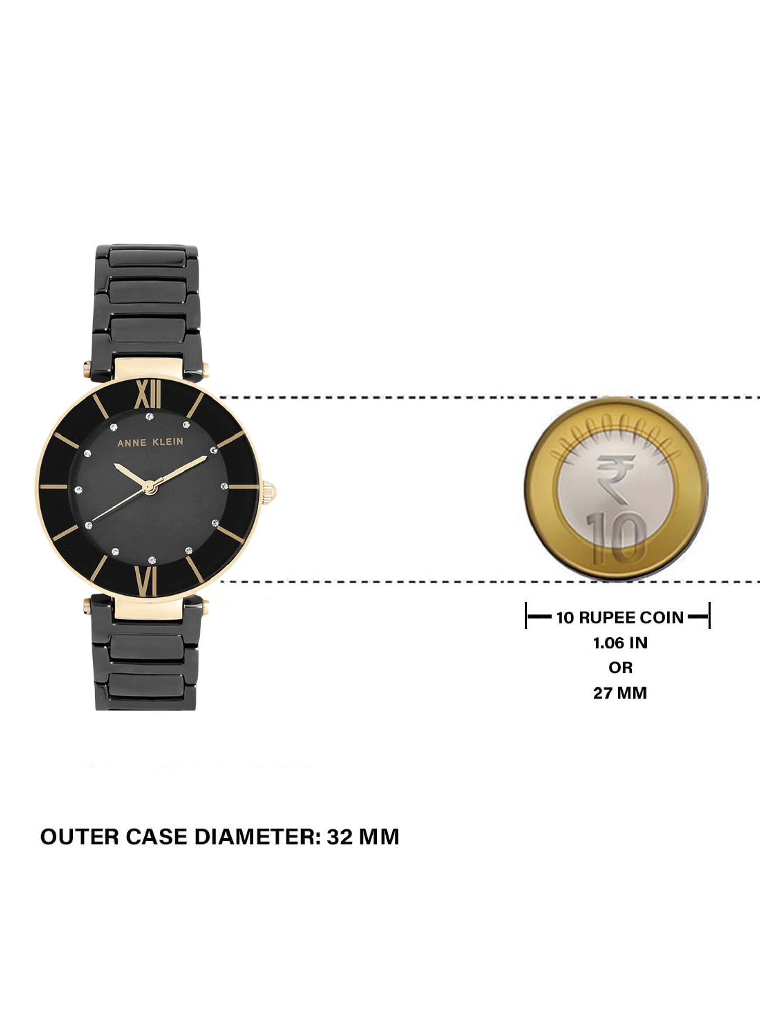 Anne Klein NBAK3266BKRG Analog Watch for Women