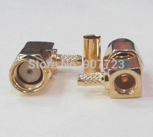 RP-SMA Male Plug Right Angle Crimp RG174 RG316 LMR100 RF Connector