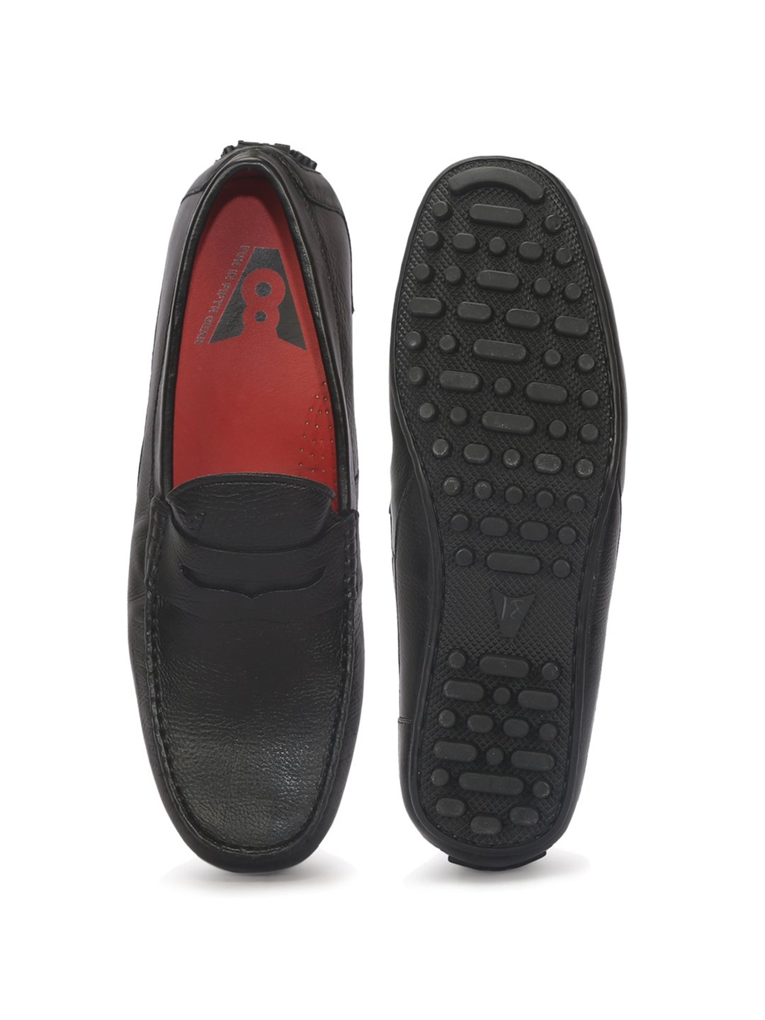 V8 by Ruosh Men's Seti Black Loafers