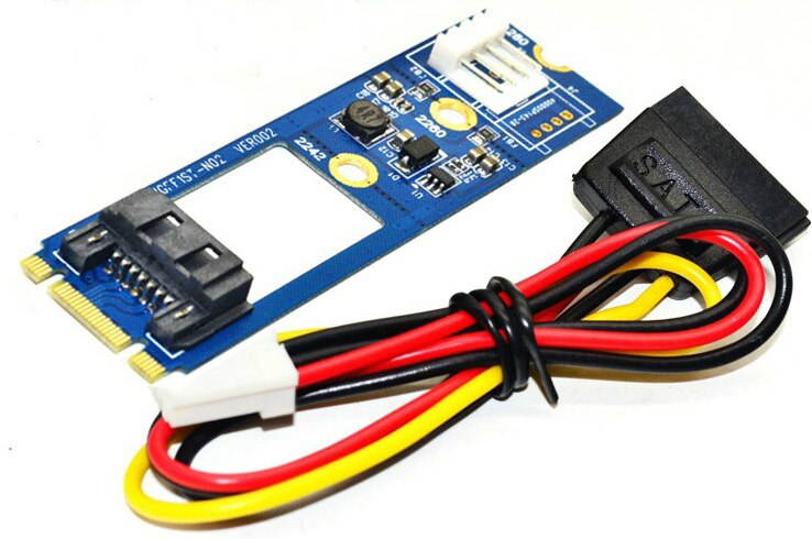 10pcs/lot M.2 NGFF to 7 Pin SATA III 3 7Pin SSD Adapter Converter Board Card NGFF1ST-N02 for 2242 2260 2280 SSD