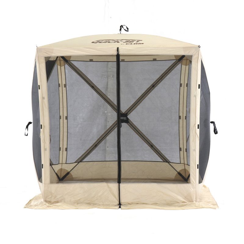 Costway Outdoor 2-Tier 10'x10' Gazebo Canopy Shelter Awning Tent Patio Garden Screw-free structure Brown