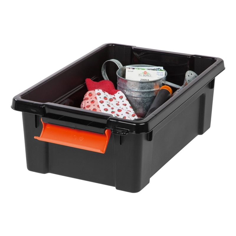 IRIS 6pk 12qt Tote Black with Orange Lid