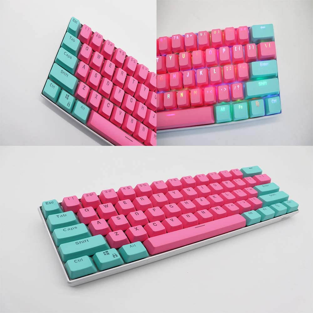 CUUWE 61 PBT Keycaps for 60 Percent Keyboard, Backlit Keycap Set for Mechanical Gaming Keyboard OEM Profile Keycaps with Key Puller for Cherry MX Switches GH60/RK61/GK61/Annie pro 2
