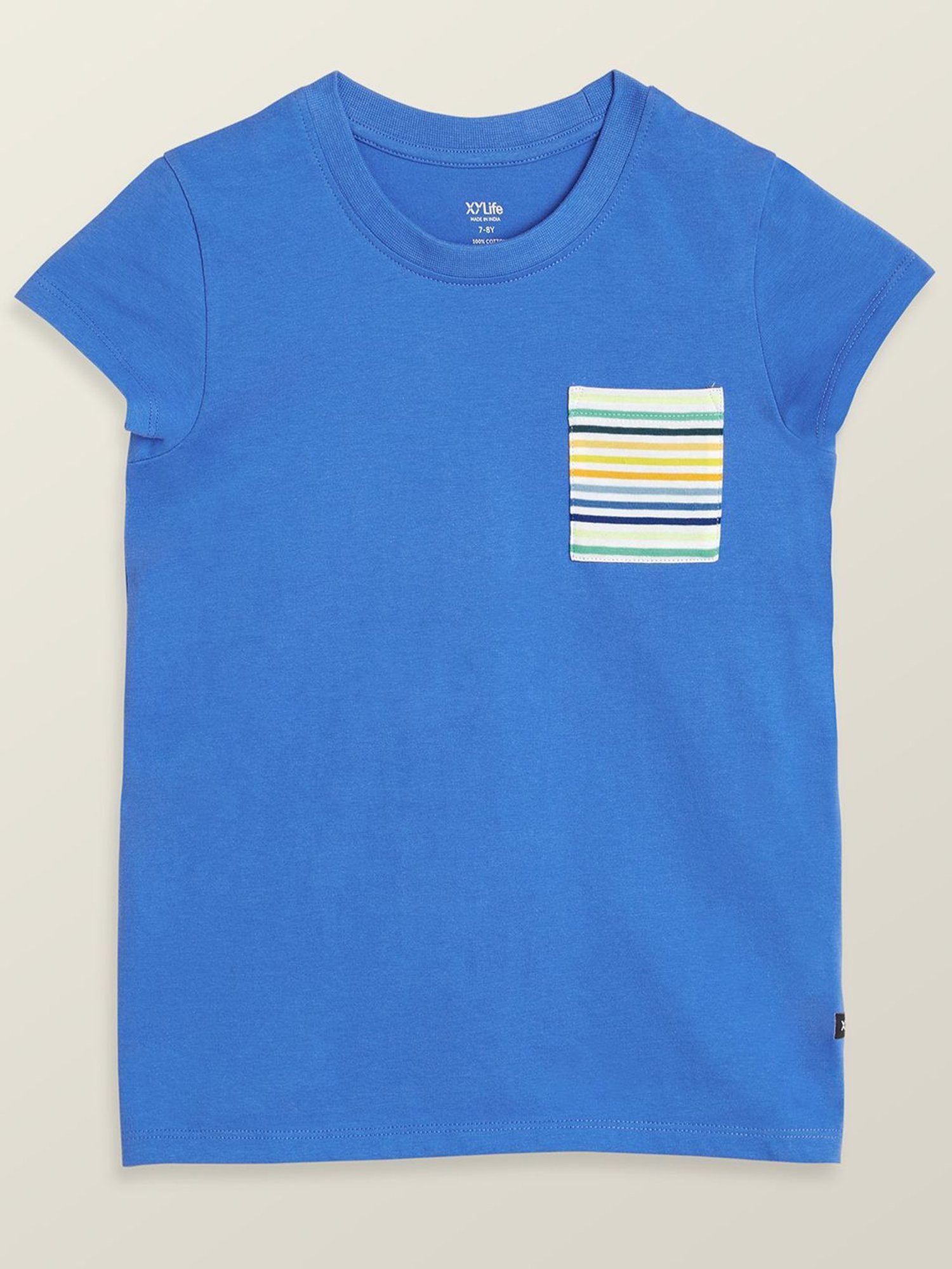 XY Life Kids Blue Cotton Printed T-Shirt (Pack of 2)