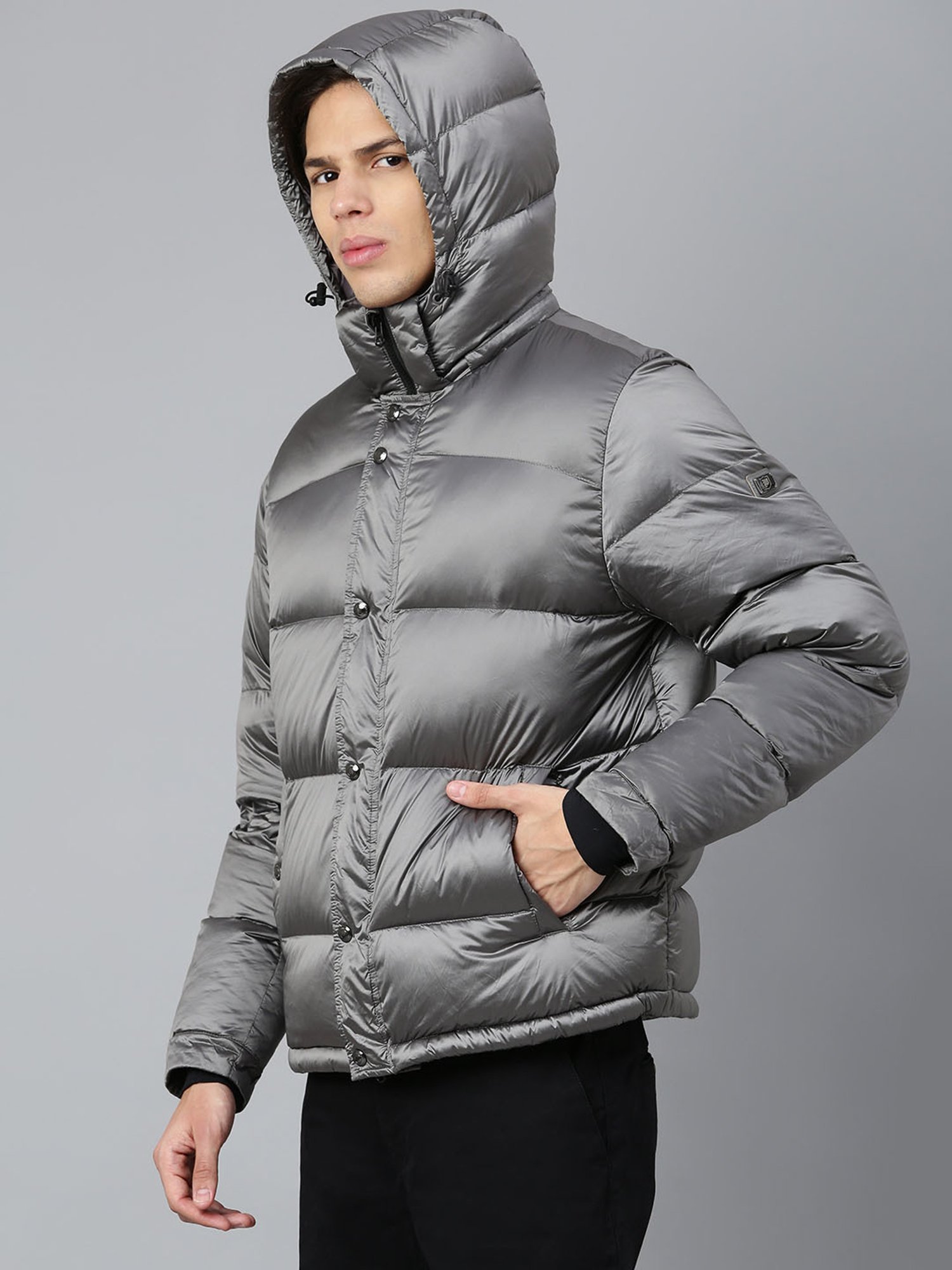 Woods Grey Regular Fit Quilted Jacket