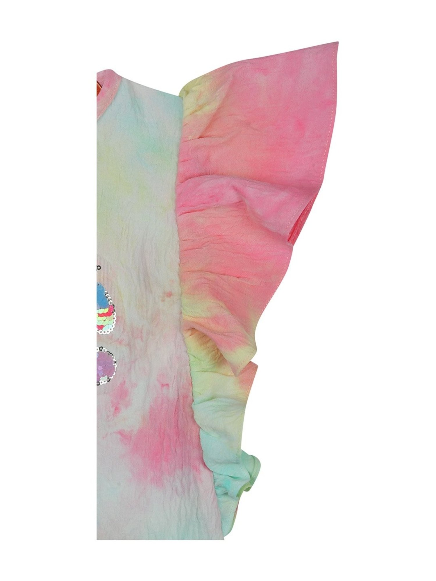 Tiny Girl Kids Aqua Blue & Pink Over Dyed Top