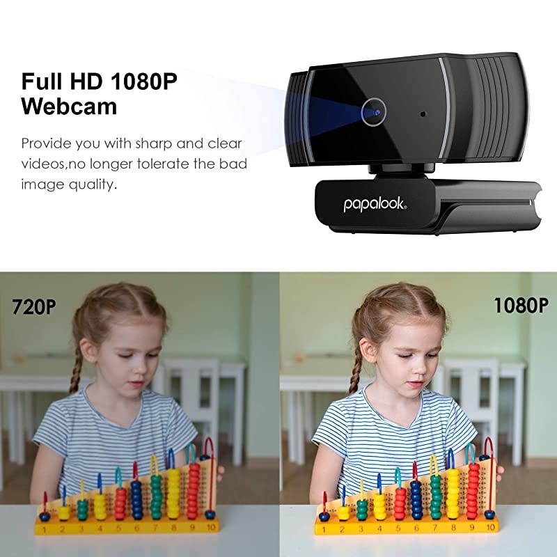 Webcam 1080P Full HD  AF925 Computer Camera with Microphone Autofocus Web Cams for DesktopLaptopMac Works with Skype Zoom WebEx Hangouts