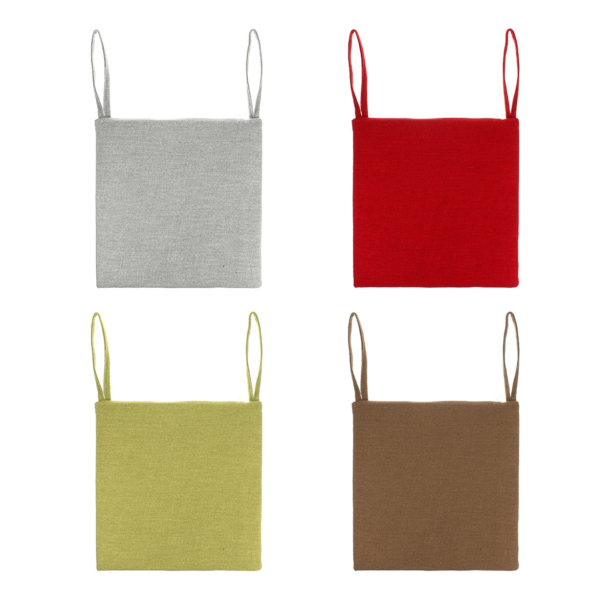 15.7x15.7x1.2 Inches Home Office Chair Seat Pads Flax cotton Cushion Pads 2 Securely Ties Attached Coffee