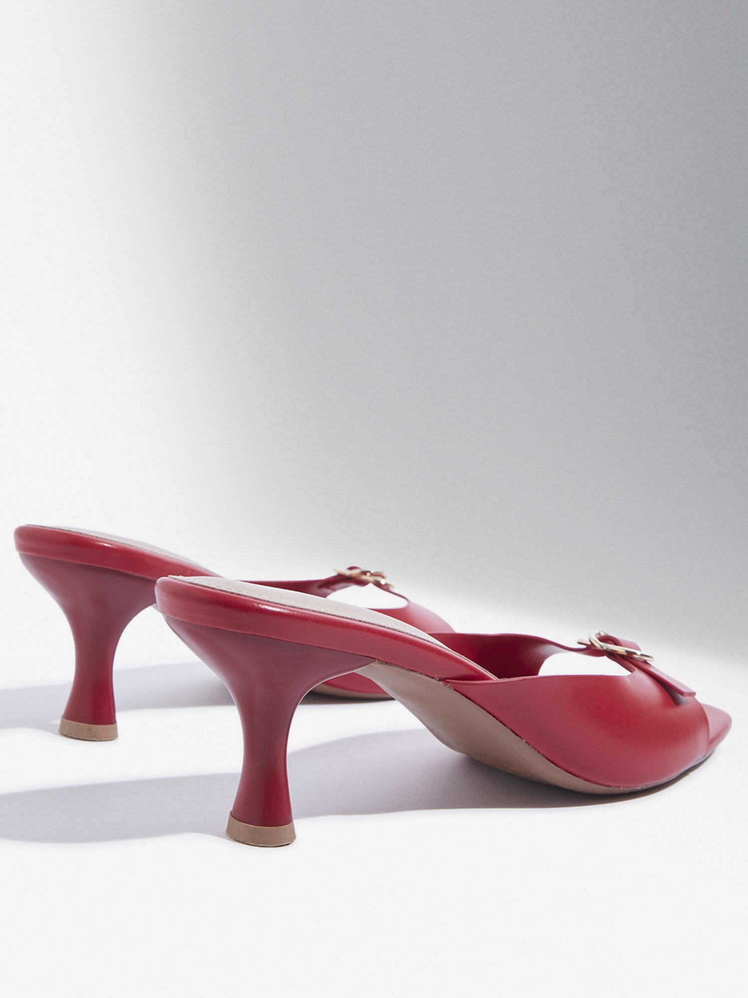 LUNA BLU by Westside Red Buckled Heel Sandals