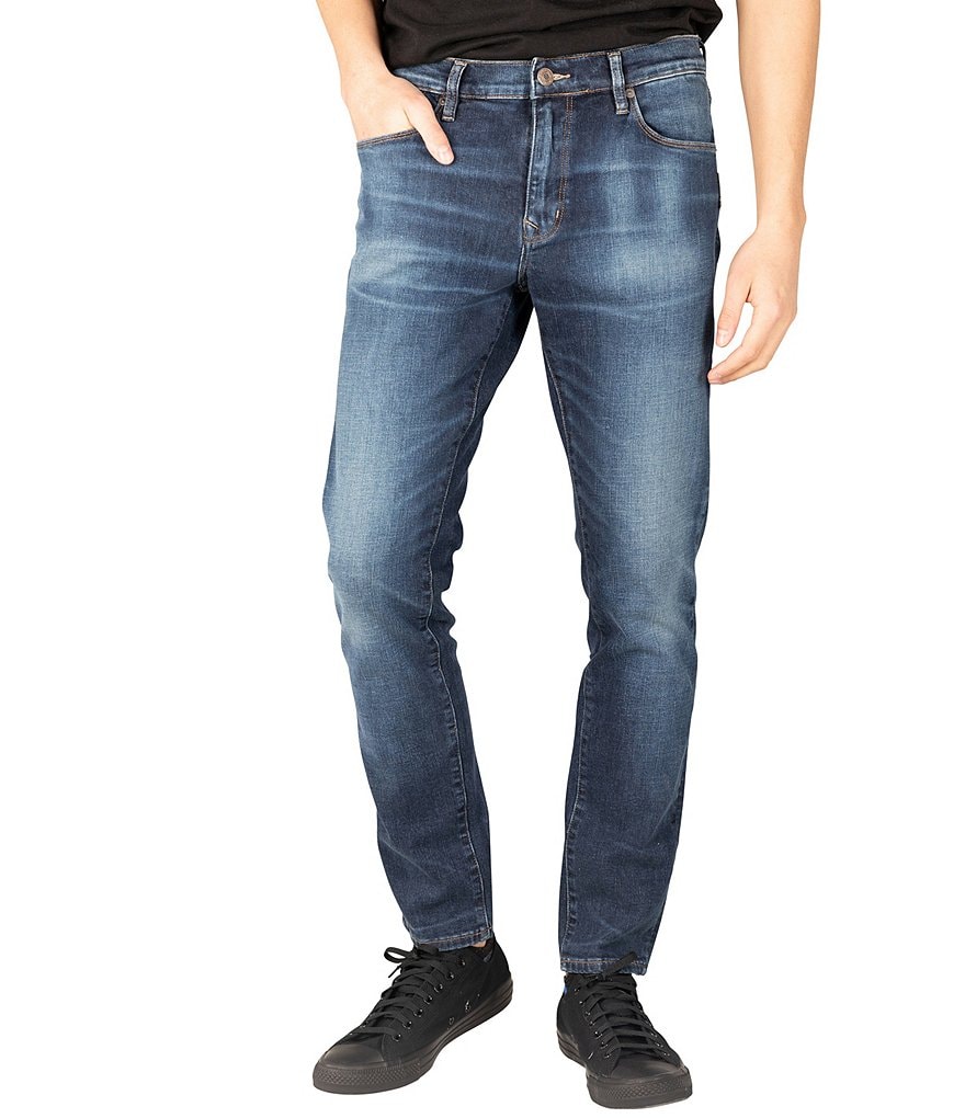 Silver Jeans Co. Kenaston Slim Fit Dark Wash Comfort Stretch Damaged Jeans