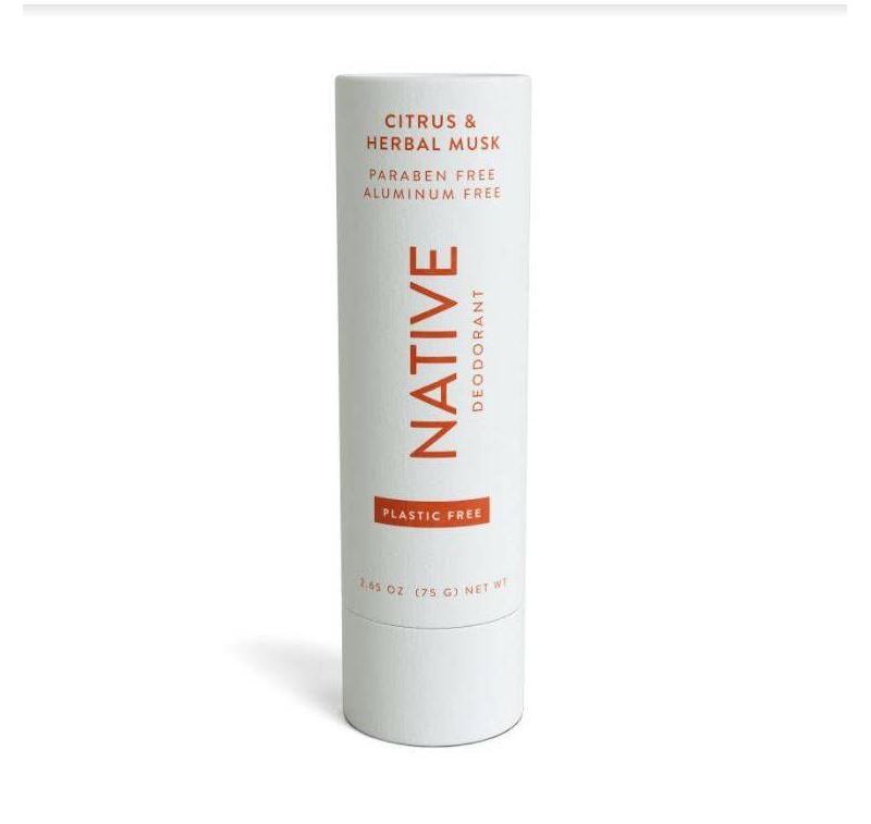 Native Plastic Free Citrus & Herbal Musk Deodorant for Men - 2.65oz