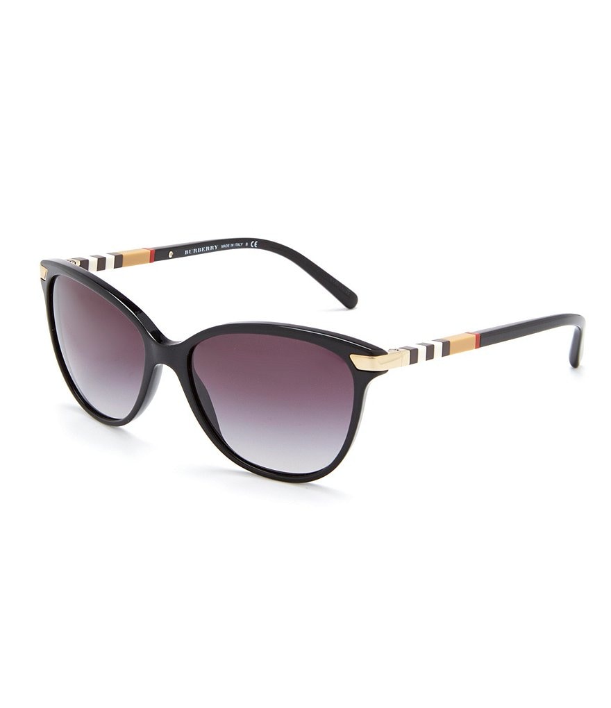 Burberry Heritage Color Block Square Check Cat Eye Sunglasses