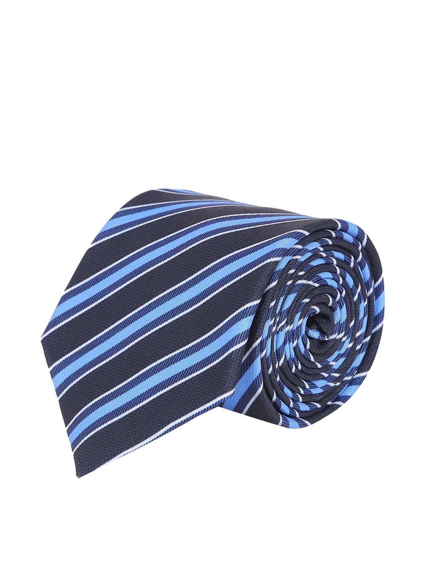 Tossido Blue Woven Necktie With Pocket Square and Cufflinks