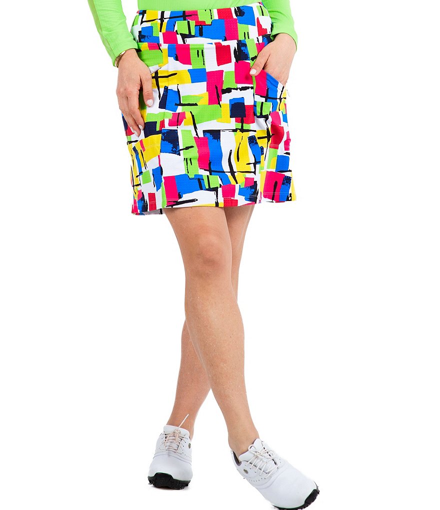 IBKUL Mondrian Print Pull-On Skort