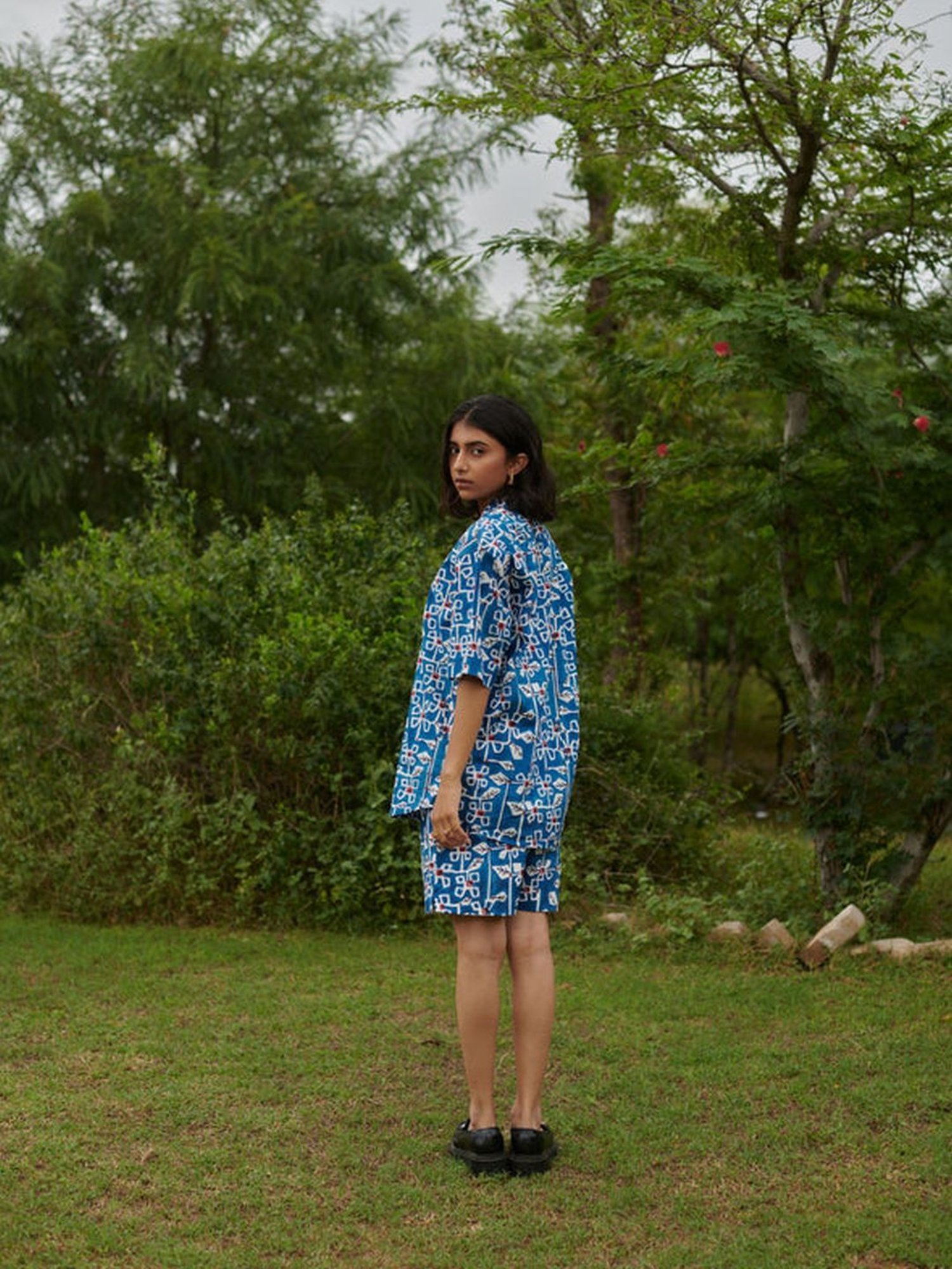 Khajoor Studio Blue Sundaze Desert Bluebell Camp Shirt