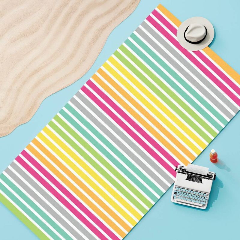 Striped Printed Beach Towel Pink/Aqua - Sun Squad™