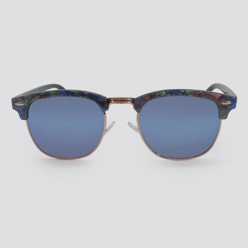 Women's Retro Plastic Metal Combo Silhouette Square Sunglasses - Wild Fable™