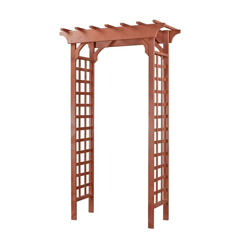 83" Cedar Garden Decorative Structures Arbor - Brown - Leisure Season